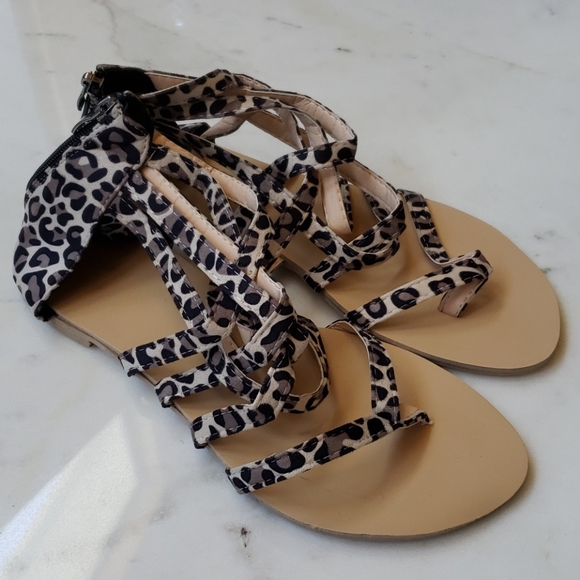 NWT Fairyseason leopard strappy sandal 39 - Picture 4 of 11